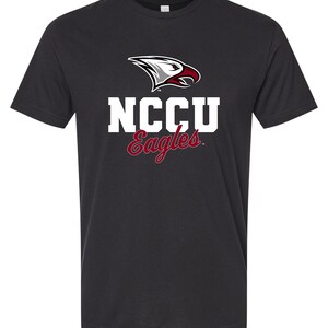 North Carolina Central Eagles Unisex Cotton T-Shirt – Large Front Script Design Black