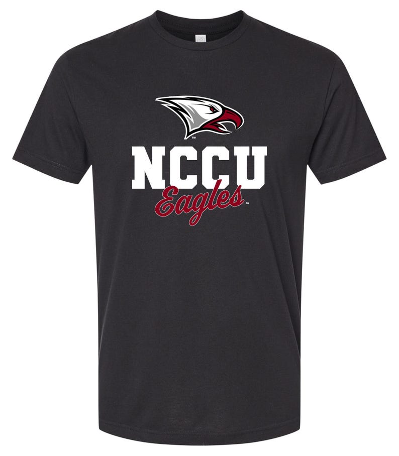 North Carolina Central Eagles Unisex Cotton T-Shirt – Large Front Script Design Black