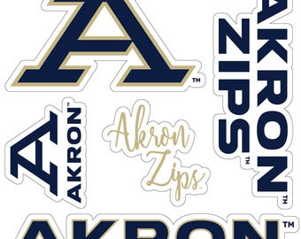Akron Zips Officially Licensed College Sticker Multipack - School Spirit Decal Set