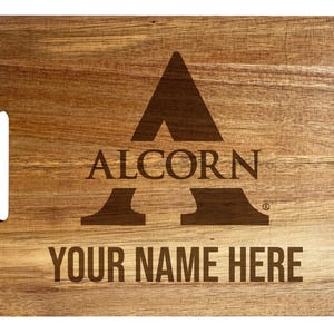 Alcorn State Braves Custom Engraved Cutting Board 10&quot; x 14&quot; Acacia Wood Officially Licensed