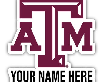 Personalized Customizable Texas A&M Aggies Vinyl Decal Sticker Custom Name