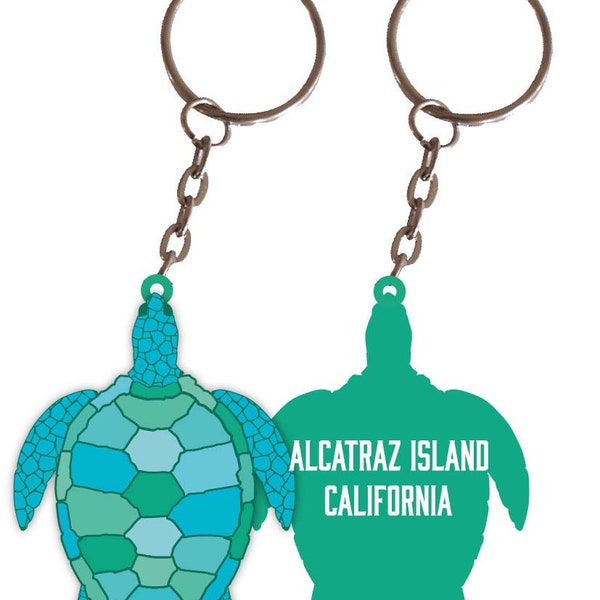 Alcatraz Island California Turtle Metal Keychain