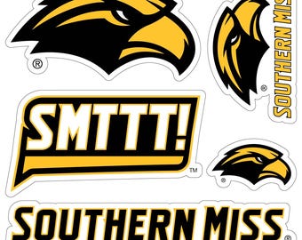 Southern Mississippi Golden Eagles Officially Licensed College Sticker Multipack - School Spirit Decal Set