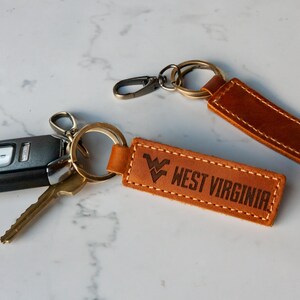 Clemson Tigers Leather Keychain 3.25&quot; Long