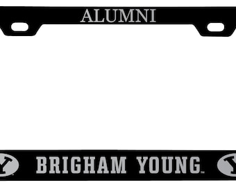 Brigham Young Cougars Alumni Engraved Metal License Plate Frame Officially Licensed