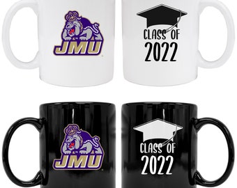 James Madison Dukes Class of 2022 Graduation 8 oz Ceramic Mug Choice of Color