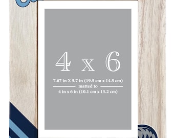 UNC Tar Heels Printed Wooden Photo Frame 4x6 – Horizontal or Vertical Display