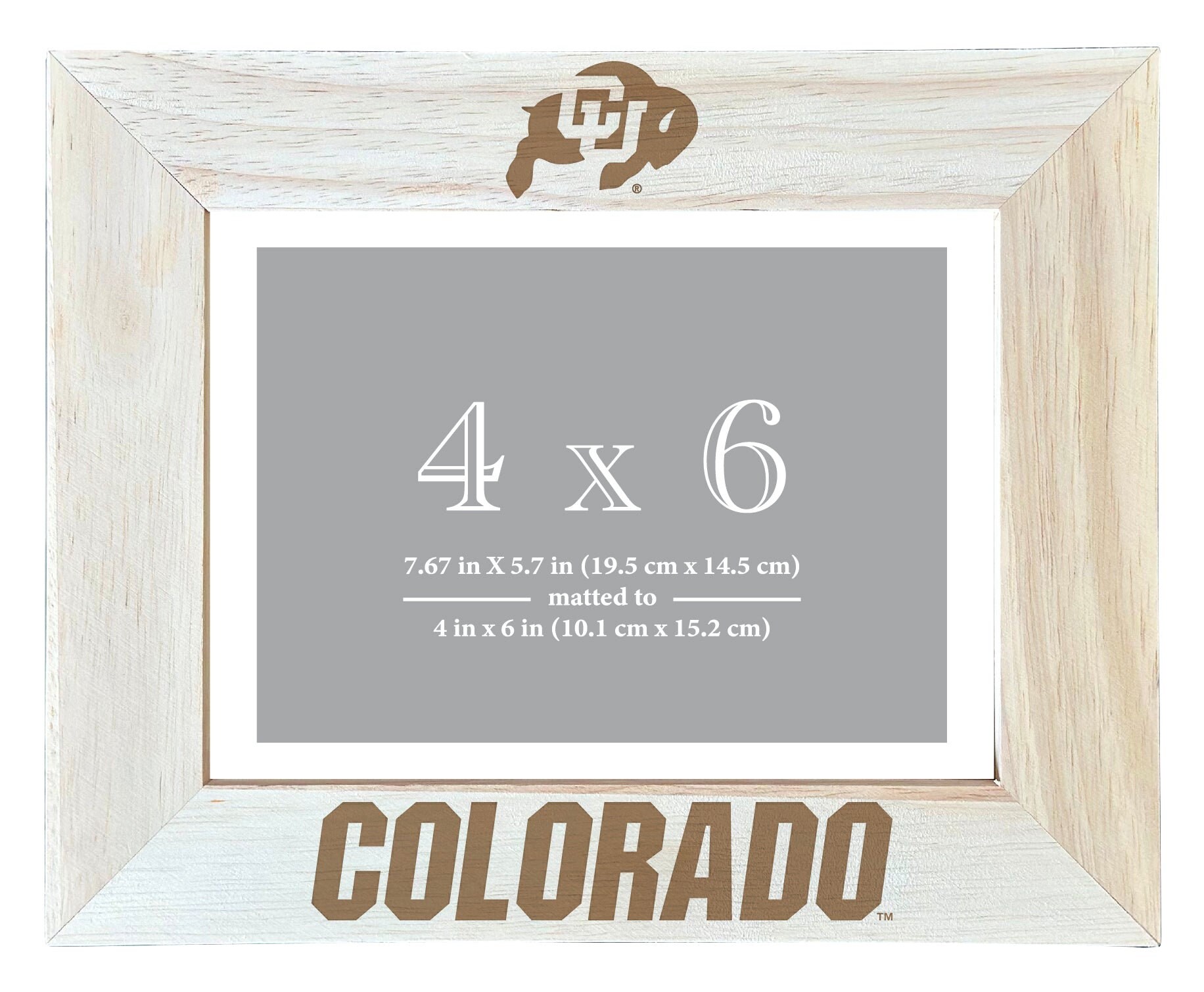 Colorado Buffaloes Wooden Photo Frame Matted to 4 X 6 Inch