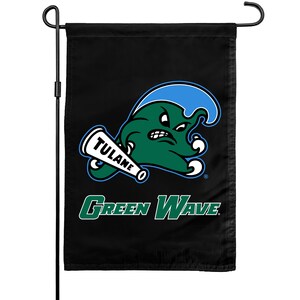 Tulane University Green Wave Officially Licensed 14" x 17.75" Polyester Black Garden Flag