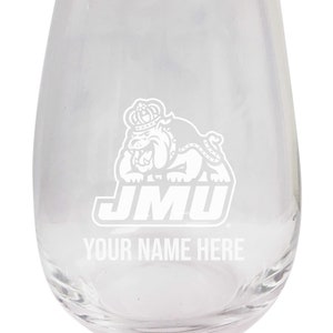 James Madison Dukes Customizable 15 oz Engraved Stemless Wine Glass