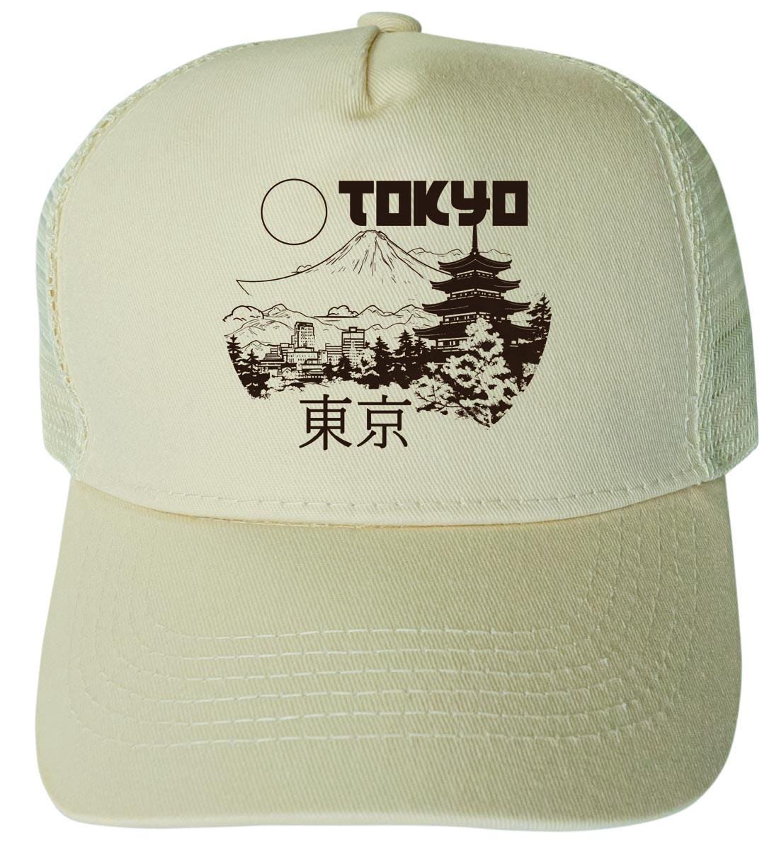 Tokyo Japan Design Unisex Mesh Back Trucker Hat – Adjustable