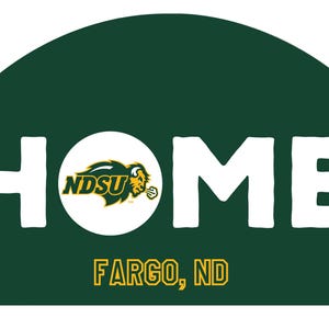 North Dakota State Bison Wood Sign with String