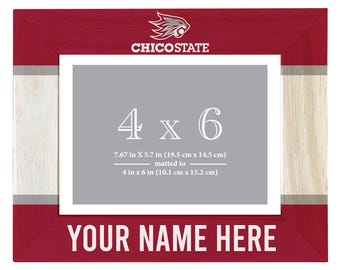 California State University Chico Customizable Wooden Photo Frame Matted 4"x 6"