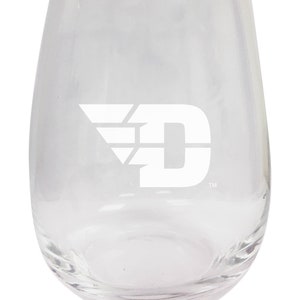Dayton Flyers 15oz Engraved Stemless Wine Glass Officially Licensed