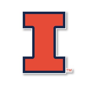 May include: A large, red capital letter "I" with a navy blue outline. The letter is in a bold, blocky font. The letter "I" is a trademark.