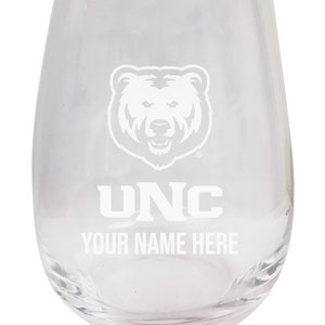 Northern Colorado Bears Customizable 15 oz Engraved Stemless Wine Glass