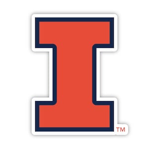 Illinois Fighting Illini Offic. Lic. Sticker with Choice of Backing Color – Multiple Sizes Available