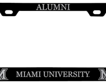 Miami University of Ohio Alumni Engraved Metal License Plate Frame Officially Licensed