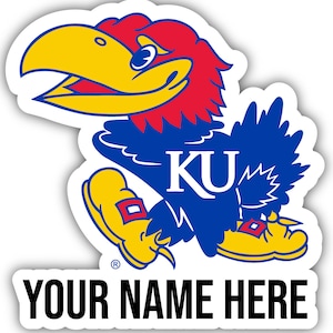 Kansas Jayhawks Customizable Vinyl Sticker - Multiple Sizes Available