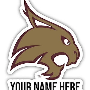 Texas State Bobcats Customizable Vinyl Sticker - Multiple Sizes Available