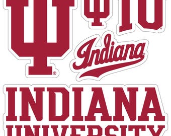 Indiana Hoosiers Officially Licensed College Sticker Multipack - School Spirit Decal Set