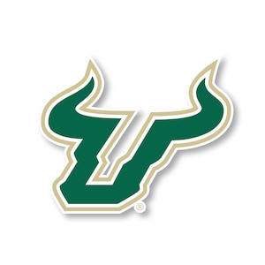 May include: Green and gold bull's head logo with a stylized 'U' in the center. The logo is outlined in gold and has a shadow.