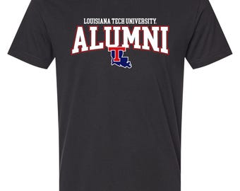Louisiana Tech Bulldogs Officially Licensed Unisex Cotton T-Shirt – Large Front Alumni Design