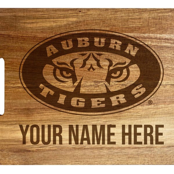 Auburn Tigers Custom Engraved Cutting Board 10" x 14" Acacia Wood Officially Licensed