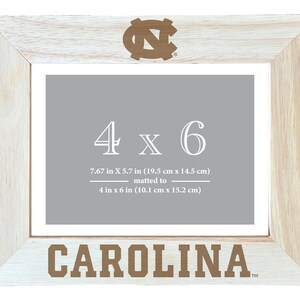 UNC Tar Heels Wooden Photo Frame Matted to 4 x 6 Inch Officially Licensed Etched