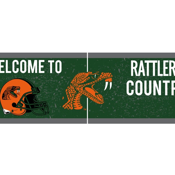 R and R Imports Florida A&M Rattlers Wood Sign with Frame