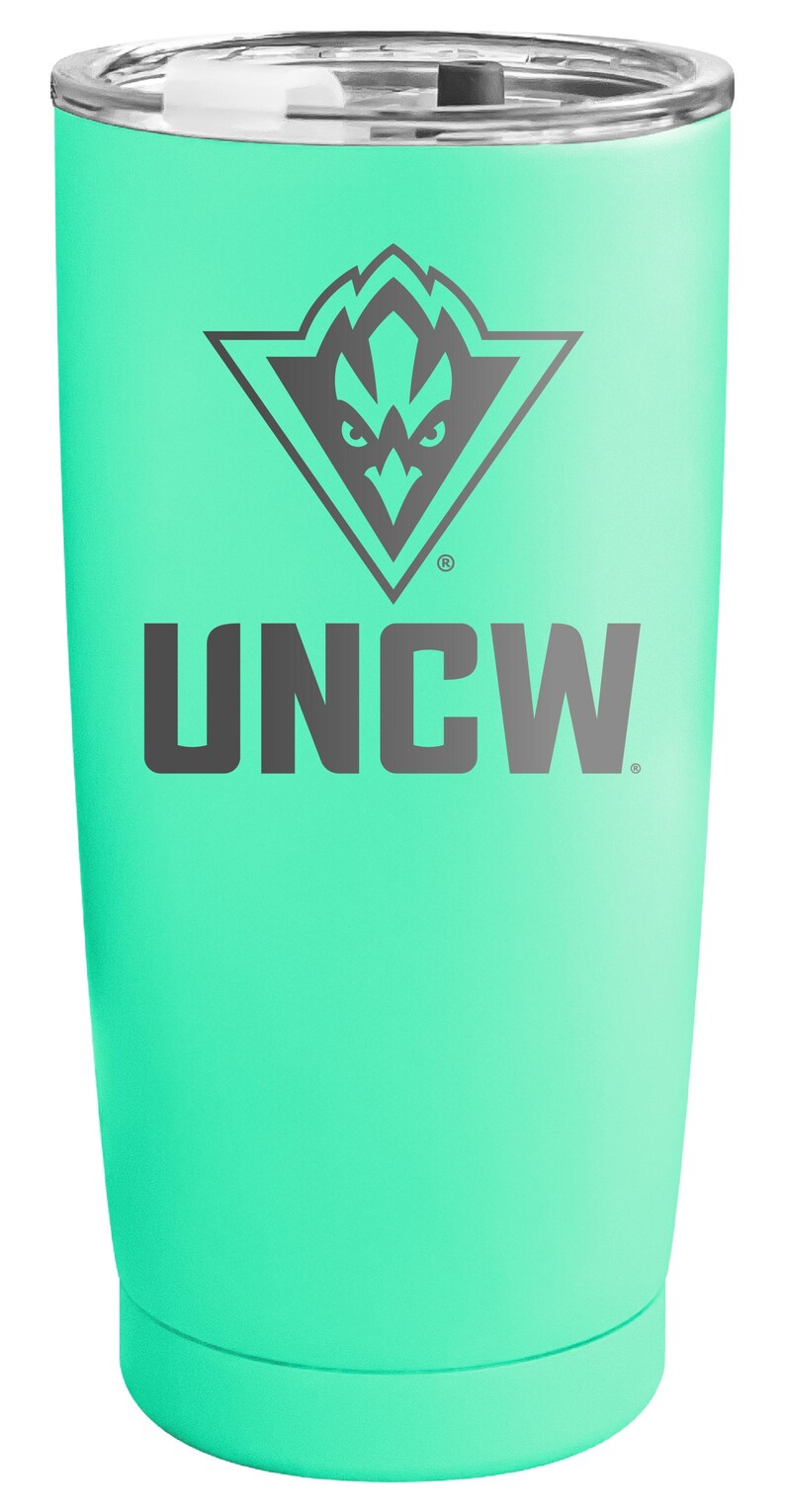 North Carolina Wilmington Seahawks Offic. LIC. 16 oz Engraved Stainless Steel Tumbler Seafoam