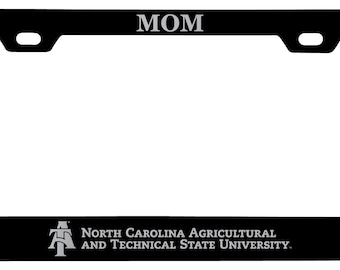 North Carolina A&T State Aggies Engraved License Plate Frame Officially Licensed, Mom Design