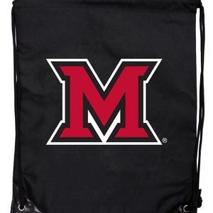 Miami University of Ohio Officially Licensed Drawstring Backpack – Cinch Bag with Team Logo