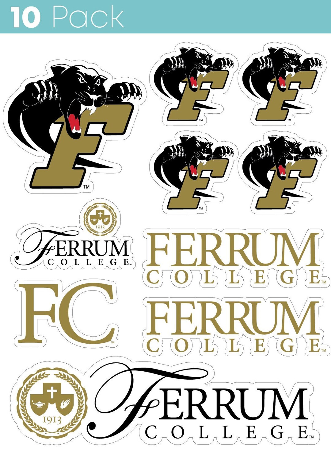 Ferrum College 10 Pack Collegiate Vinyl Decal Stickerofficially