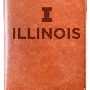Illinois Fighting Illini Engraved 8" x 5" Leather Journal Officially Licensed