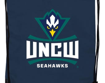 Mochila con cordón y licencia oficial de los NC Wilmington Seahawks: bolsa con cierre y logotipo del equipo