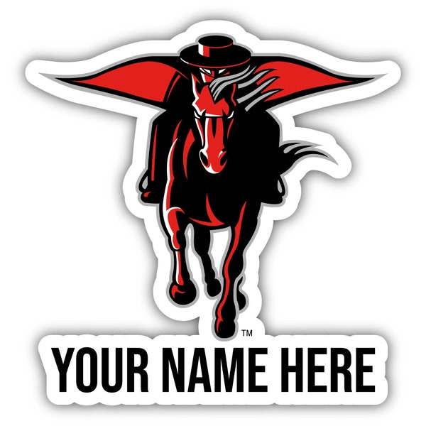 Personalized Customizable Texas Tech Red Raiders Vinyl Decal Sticker Custom Name