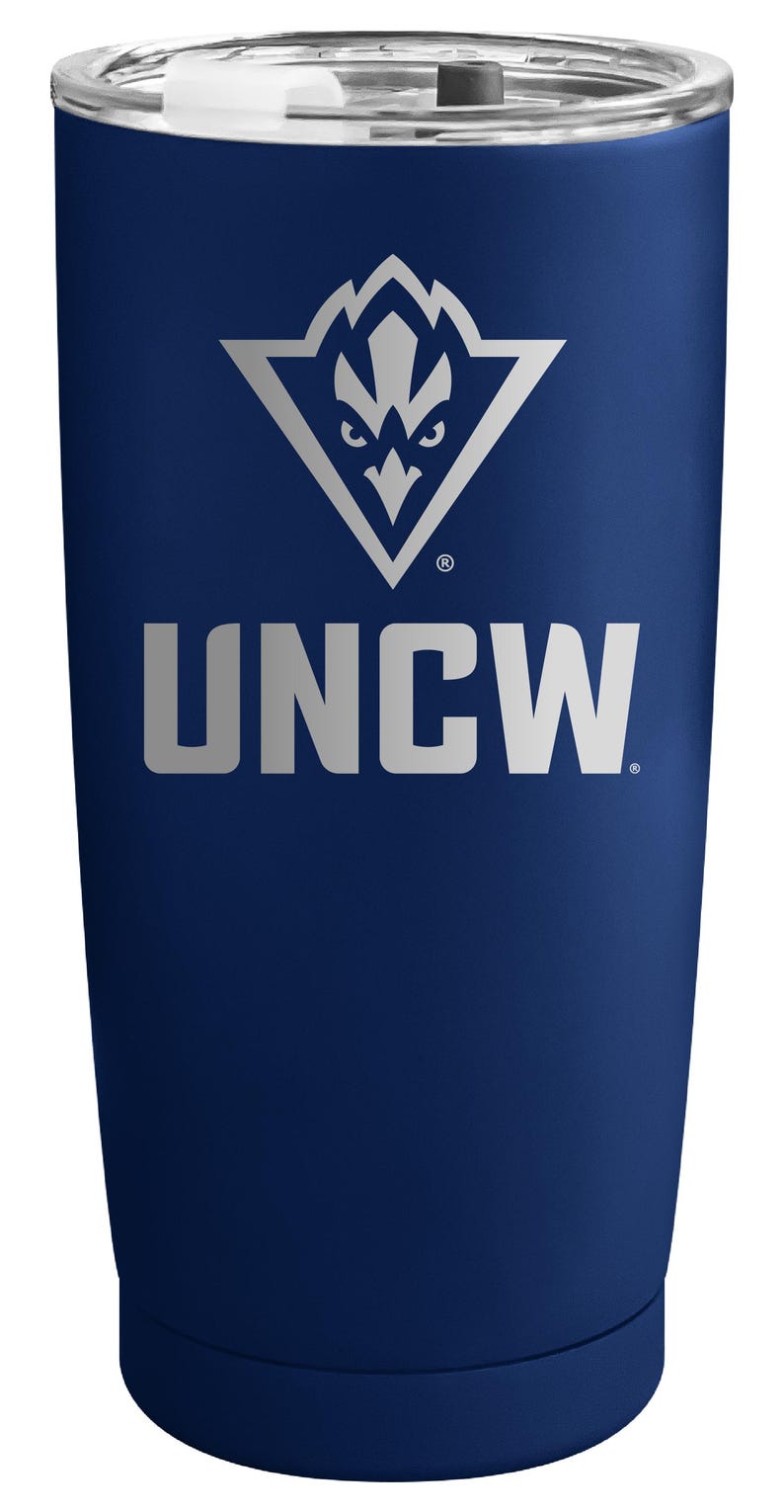 North Carolina Wilmington Seahawks Offic. LIC. 16 oz Engraved Stainless Steel Tumbler Navy