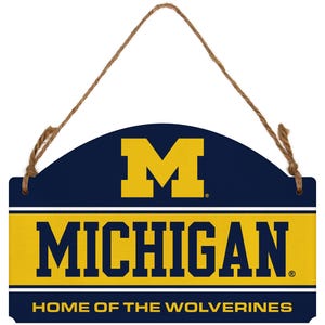 Michigan Wolverines Flat Wood Sign with Hanging String - Officially Licensed Collegiate Product