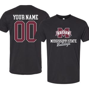 Mississippi State Bulldogs Custom Unisex T-Shirt – Collegiate Script Front Design