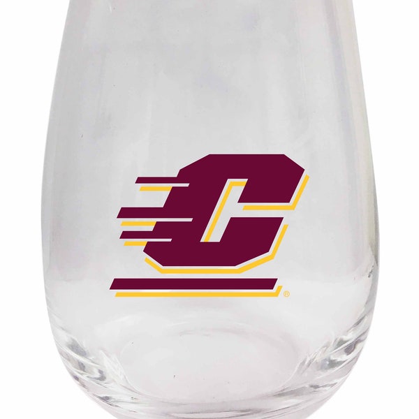 Central Michigan University 15 oz Stemless Wine Glass