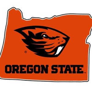 Oregon State Beavers 4 Inch State Shape - Sticker / Magnet Choice