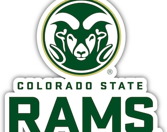May include: A green and gold Colorado State Rams logo with a ram's head in the center. The text "COLORADO STATE" is above the ram's head and the text "RAMS" is below the ram's head.