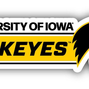 Iowa Hawkeyes 4 Inch Wide Colorful Vinyl Decal Sticker
