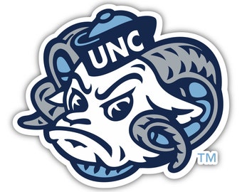 UNC Tar Heels Vinyl Mascot Decal Sticker Officially Licensed