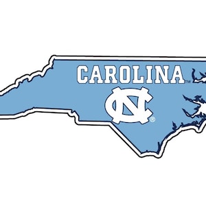 UNC Tar Heels 4 Inch State Shape - Sticker / Magnet Choice