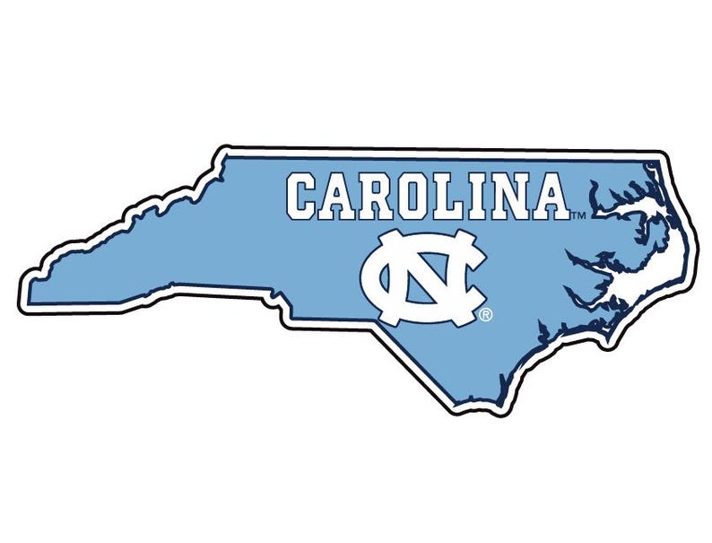 Pegatina o imán con forma de estado de 4 pulgadas de los Tar Heels de la UNC imagen 1