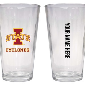 Iowa State Cyclones Customizable 16 oz Pint Glass Officially Licensed