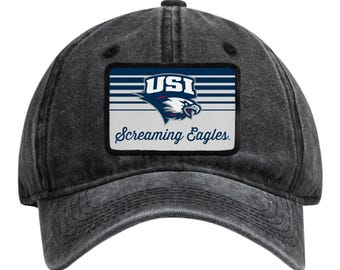 University of Southern Indiana Officially Licensed Unisex Dad Hat with Rectangle or Round Cloth Patch