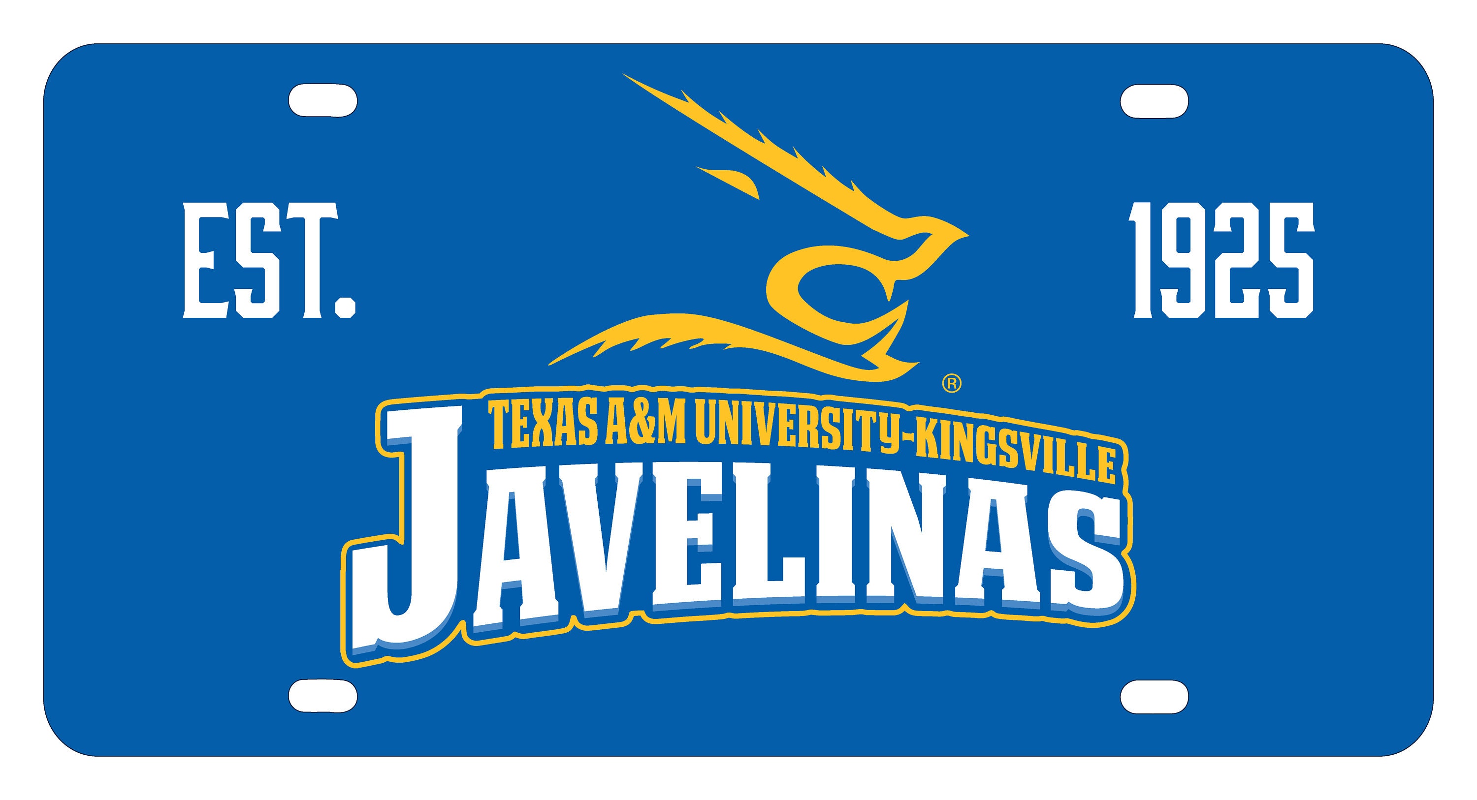 Collegiate Custom Texas A&M Kingsville Javelinas Metal License Plate